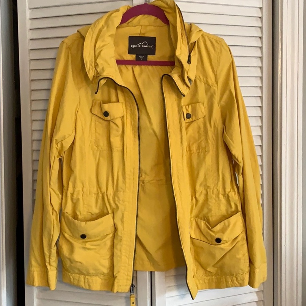 Eddie Bauer yellow outdoor coat